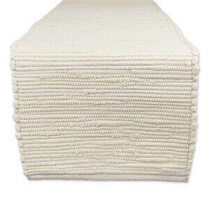 Handmade Cotton Table Runner Reversible Natural Chindi 14x72 Machine Washable